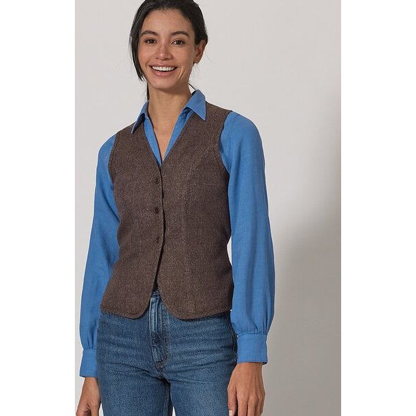 HempAge Damen Weste Hanf/Biobaumwolle Slim Fit