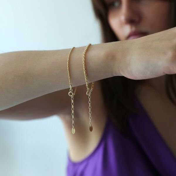 BELLYBIRD Jewellery Armband - Kordel, 925 Sterlingsilber, vergoldet
