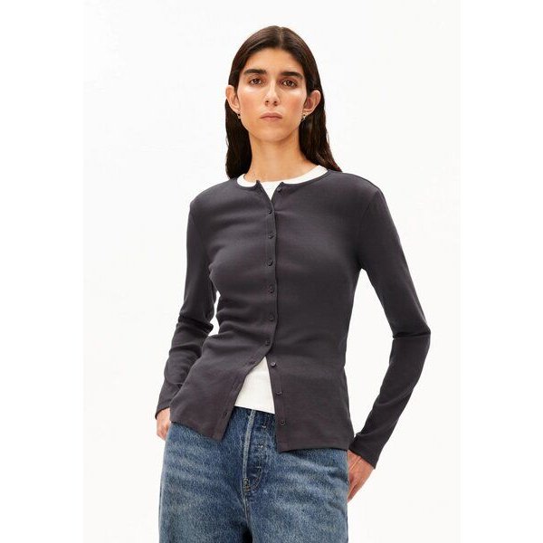 ARMEDANGELS RIB BUTTON Damen Longsleeve aus Bio-Baumwoll Mix
