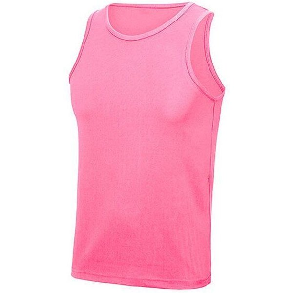 Just Cool Muskelshirt Unterhemd Sportshirt Ärmellos Shirt Recyceltes Polyester Atmungsaktiv Vegan Stretch Neonfarben