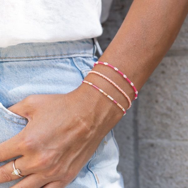 juni Sommer Perlenarmband "Pearl" in neon pink, lila, gelb oder golden