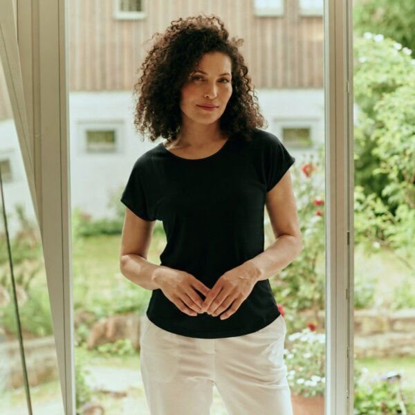 Kokon Zwo Basic Shirt mit überschnittenem Arm 43% Seide (peacesilk), 17% Leinen
