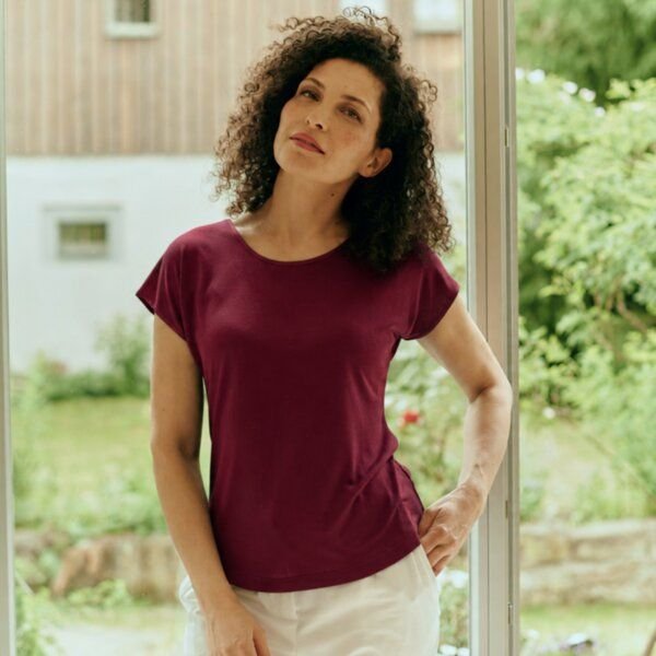 Kokon Zwo Basic Shirt mit überschnittenem Arm 43% Seide (peacesilk), 17% Leinen