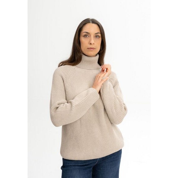 MELA Rippstrick Rollkragenpullover Style CHIRHA aus 100% Bio-Baumwolle