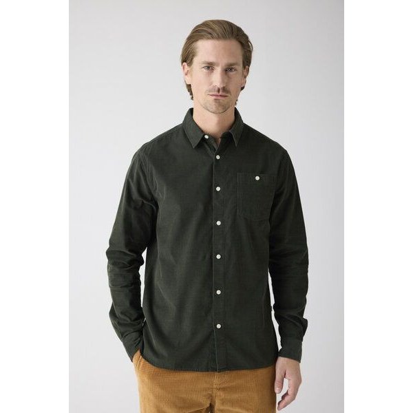KnowledgeCotton Apparel Cord Hemd - Baby cord custom fit shirt - aus Bio-Baumwolle