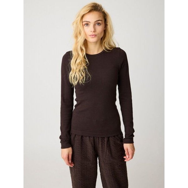 KnowledgeCotton Apparel Langarmshirt - Rib Scoop neck long sleeved - aus Bio-Baumwolle