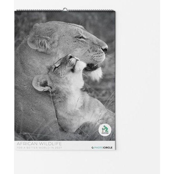 Photocircle African Wildlife Wandkalender 2027 / Schwarz-weiß Fotokunst, Planer und Organizer