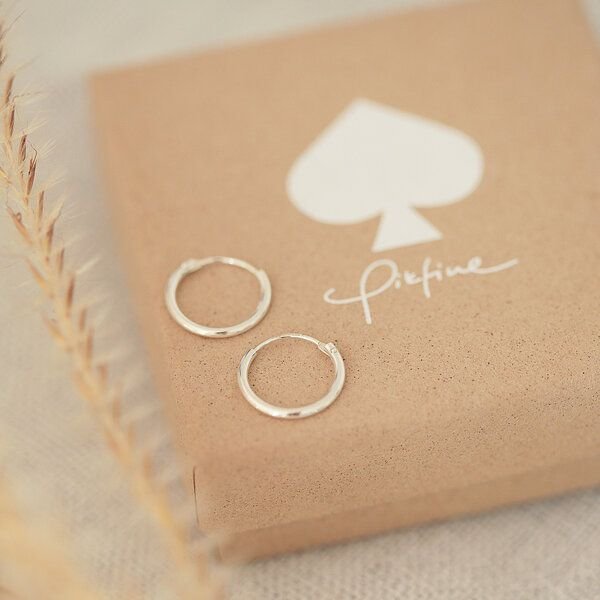 pikfine Minimalistische Creolen "Franka" 5 Größen // silber