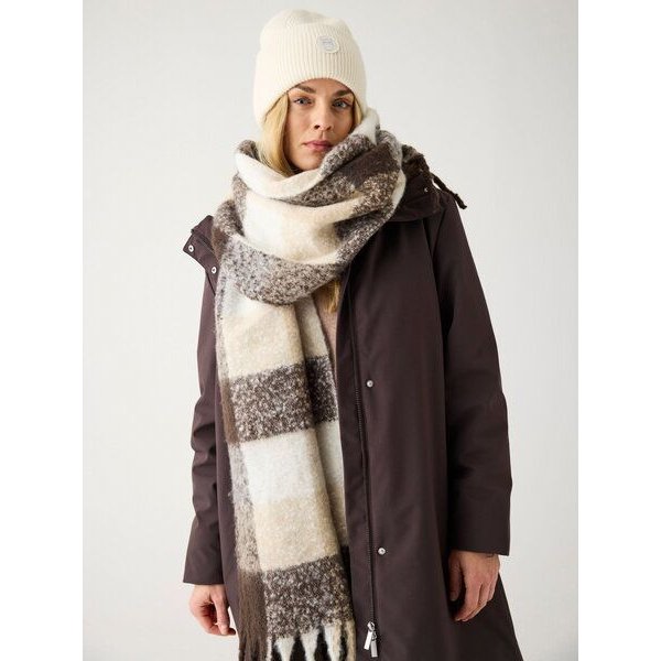 KnowledgeCotton Apparel Veganer Winterschal - kariert - aus recyceltem Polyester