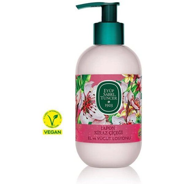 Eyüp Sabri Tuncer Vegan Hand & Körper Lotion mit Vitamin E für alle Hauttypen, Japanische Kirschblüte