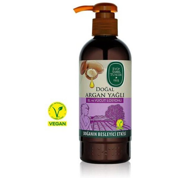 Eyüp Sabri Tuncer Vegan Hand & Körper Lotion mit Vitamin E für alle Hauttypen, mit natürlichem Arganaöl