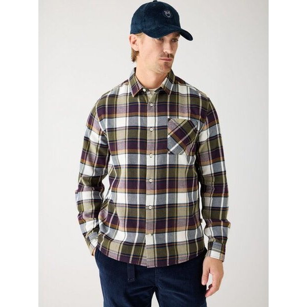 KnowledgeCotton Apparel Kariertes Hemd CHECKERED SHIRT Flanell aus Bio-Baumwolle