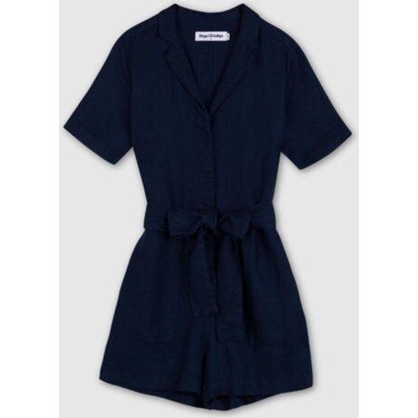 Kings Of Indigo JANELLE PLAYSUIT | WORKER BLUE LINEN
