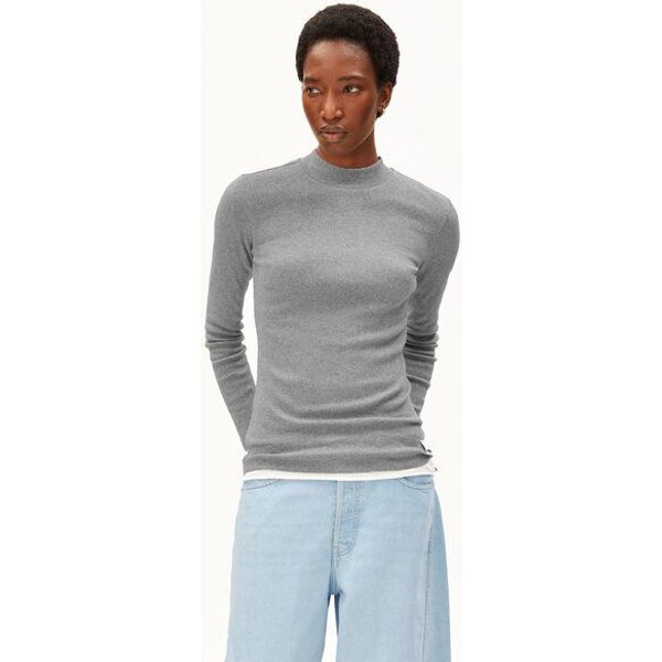 ARMEDANGELS FATIMAARA Damen Ripp-Longsleeve Slim Fit aus Bio-Baumwoll Mix