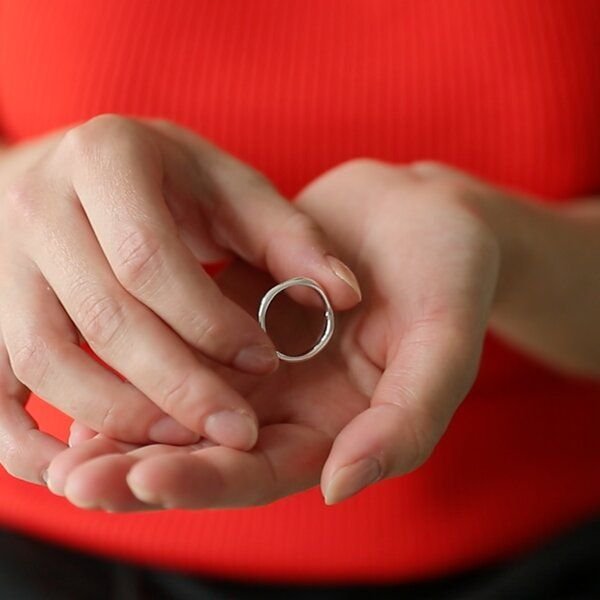 BELLYBIRD Jewellery Ring - ONDA, gewellte Form, Silber 925, vergoldet