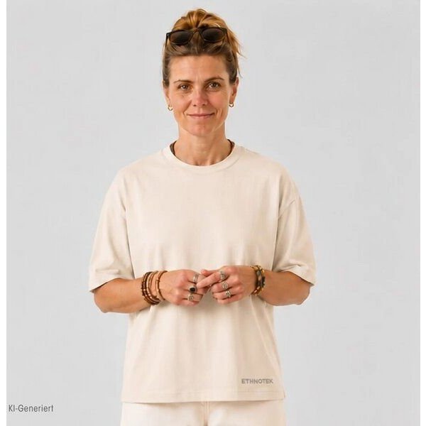 Ethnotek T-Shirt mit Stickerei Heavyweight Organic Cotton Oversized