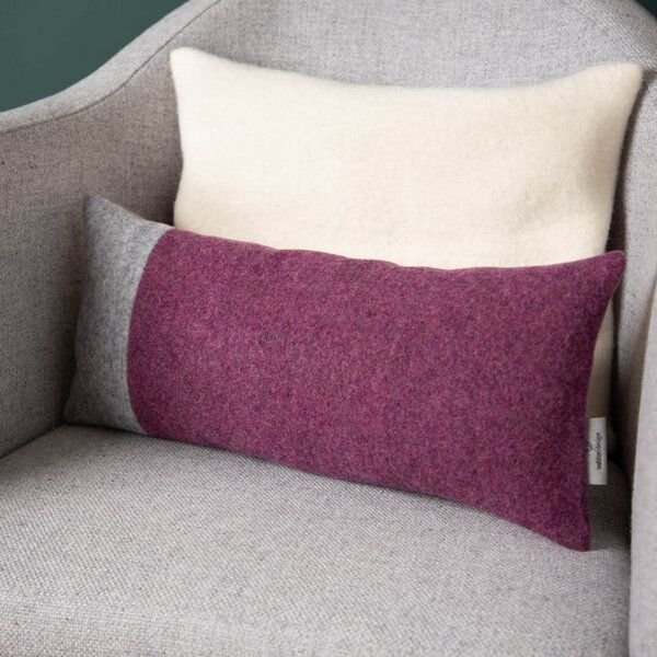 nahtur-design Rückenstützkissen aus Loden | Wollfüllung | Unikat | 45 × 20 cm