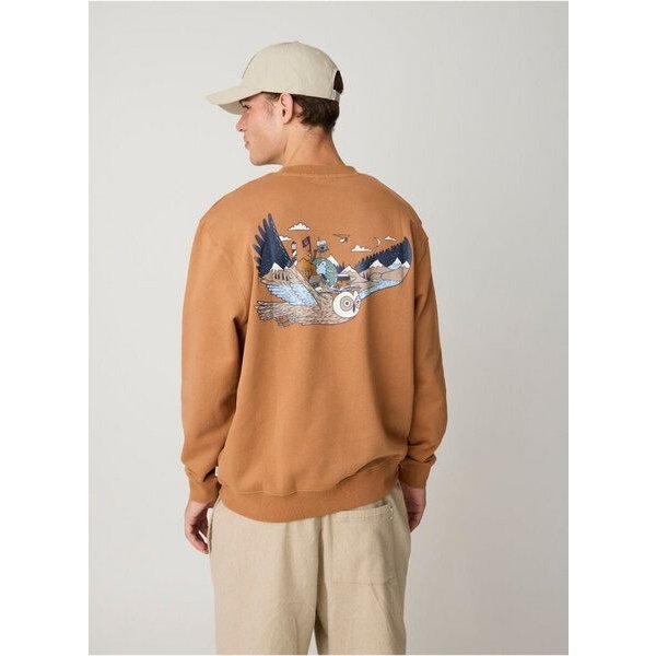 KnowledgeCotton Apparel Lockeres Sweatshirt mit Rückenprint aus Bio-Baumwolle