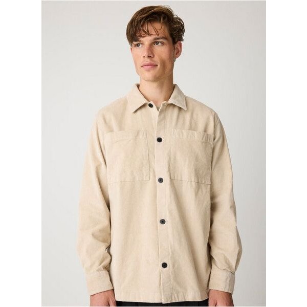 KnowledgeCotton Apparel Lockeres Cord-Overshirt aus Bio-Baumwolle