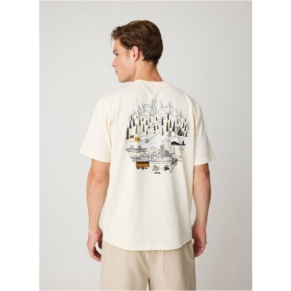 KnowledgeCotton Apparel T-Shirt mit Rückenprint aus Bio-Baumwolle