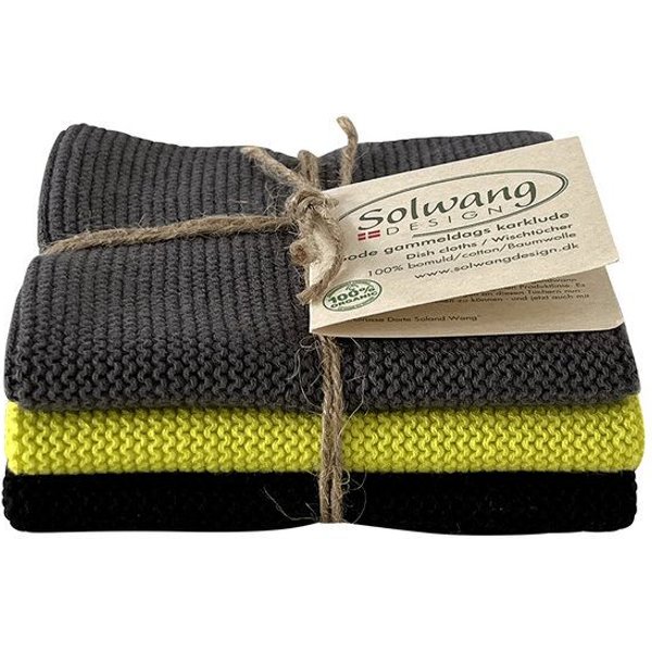 Solwang Design 3er-Set Spültücher aus 100% Biobaumwolle, leuchtende Farben