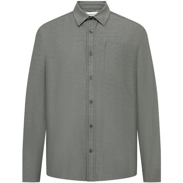 KnowledgeCotton Apparel Langarmhemd Dune Regular Herringbone