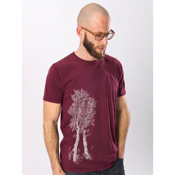Life-Tree Organic Fairwear Shirt Men Birke | Stone Washed Red