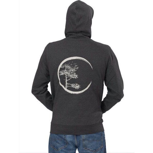 Life-Tree Organic Fairwear Hoodie Unisex Fairwear Organic Circle | Dark Heather Grey