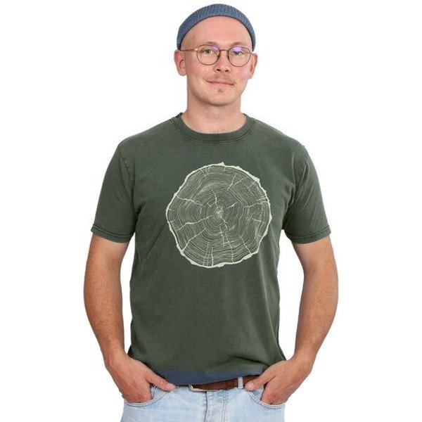 Life-Tree Organic Fairwear Shirt Men Fairwear Organic Stone BigSlice | Stone Washed Green