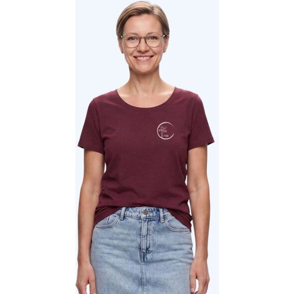 Life-Tree Organic Fairwear Shirt Women Logo Circle | Rot/Blau