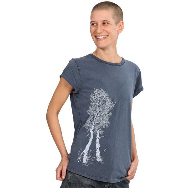 Life-Tree Organic Fairwear Shirt Women Birke | Blau/Grün