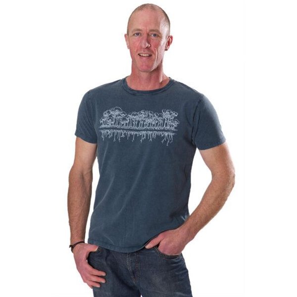 Life-Tree Organic Fairwear Shirt Men Mirror | Grün/Blau