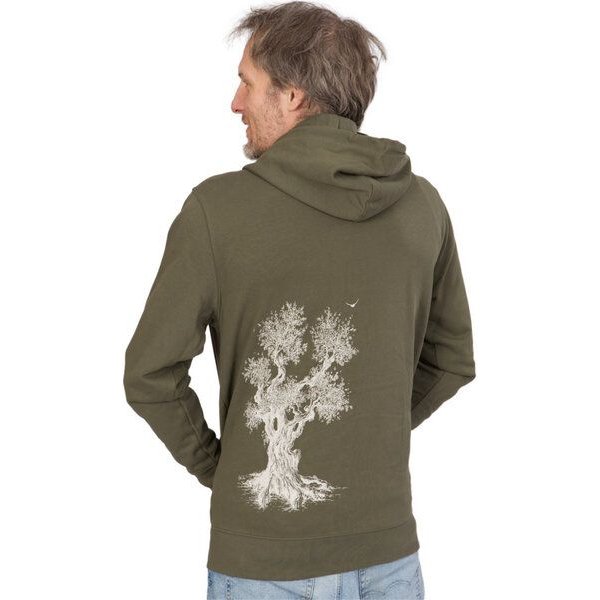 Life-Tree Organic Fairwear Zipper Unisex Olive Tree