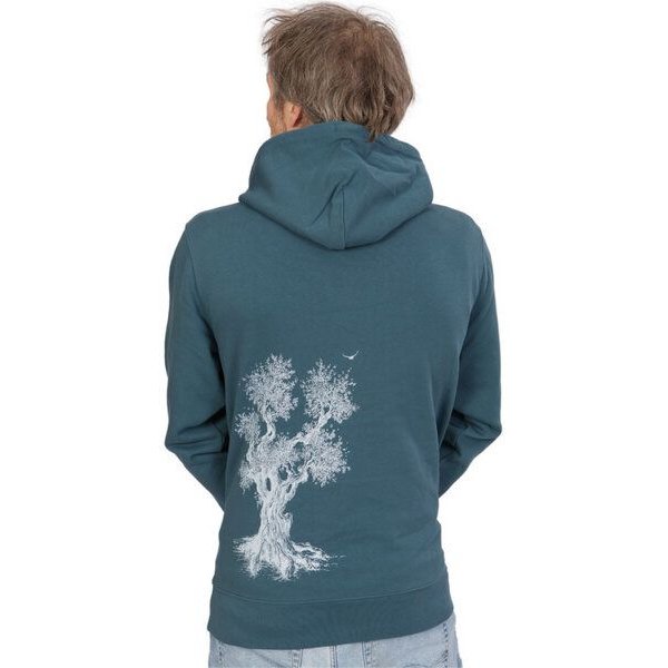 Life-Tree Organic Fairwear Hoodie Men Olive Tree