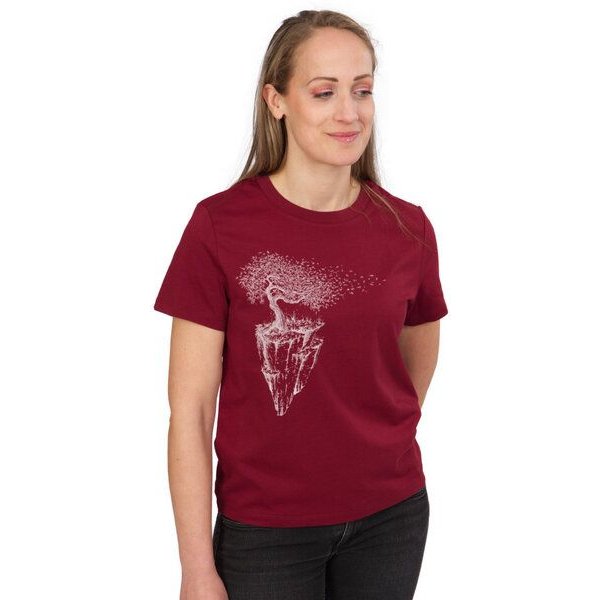 Life-Tree Organic Fairwear Shirt Women Fairwear Organic Burgundy Maple Island