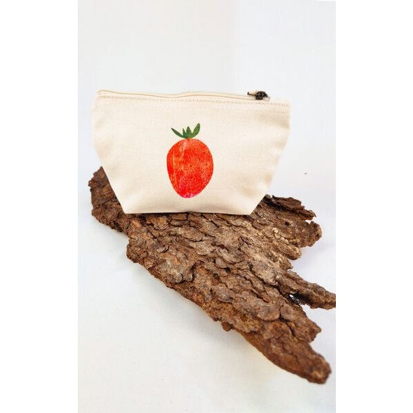 MELAdi Accessoire-Tasche aus Biobaumwolle - Größe S Erdbeere