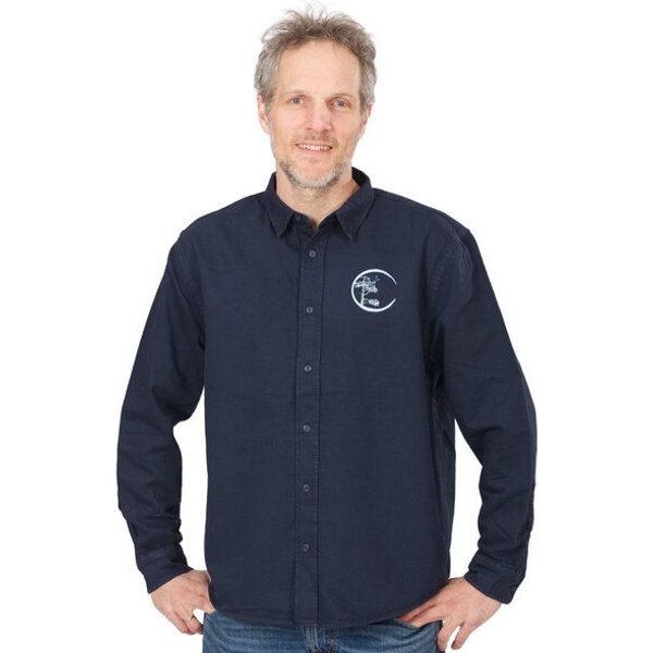 Life-Tree Organic Fairwear Fairwear Men Organic Hemd Workershirt Circle-Logo | Blau