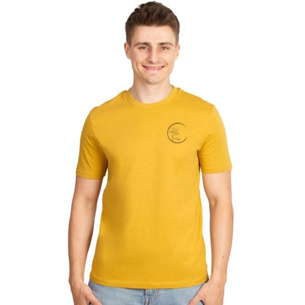 Life-Tree Organic Fairwear Shirt Men Fairwear Organic Logo Circle Burgundy/Natur/Gelb | Burgund/Natur/Gelb