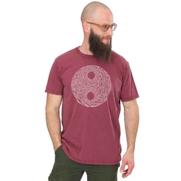 Life-Tree Organic Fairwear Shirt Men Fairwear Organic Stone Washed YinYang | Rot
