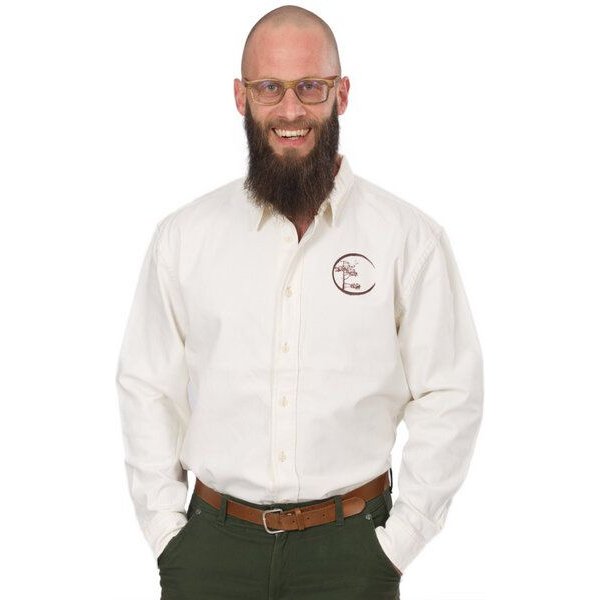 Life-Tree Organic Fairwear Fairwear Men Organic Hemd Workershirt Circle-Logo | Weiß