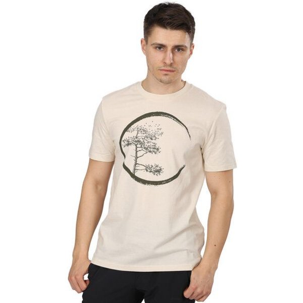 Life-Tree Organic Fairwear Shirt Men Fairwear Organic Circle Ocre/Natur/Burgundy | Gelb/Natur/Burgund
