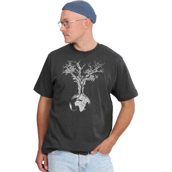 Life-Tree Organic Fairwear Shirt Men Weltenbaum | Grau