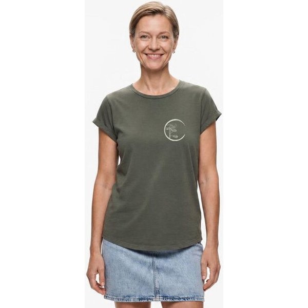 Life-Tree Organic Fairwear Shirt Women Fairwear Organic Logo Circle Stone / / | Blau/Grün/Rot