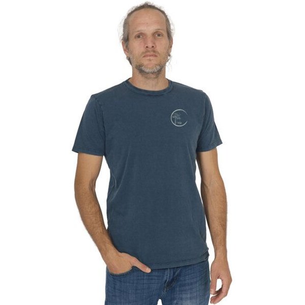 Life-Tree Organic Fairwear Shirt Men Logo Circle Stone Washed | Blau/Grün/Rot