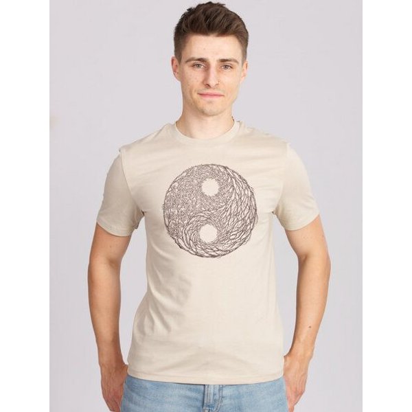 Life-Tree Organic Fairwear Shirt Men Fairwear Organic YinYang/sand | schwarz/sand