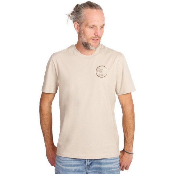 Life-Tree Organic Fairwear Shirt Men Fairwear Organic Logo Circle Burgundy/Natur/Gelb | Burgund/Natur/Gelb
