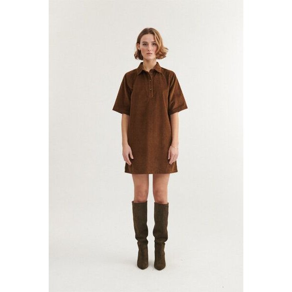 Basic Apparel Polo Cord-Kleid ISA aus Bio-Baumwolle GOTS