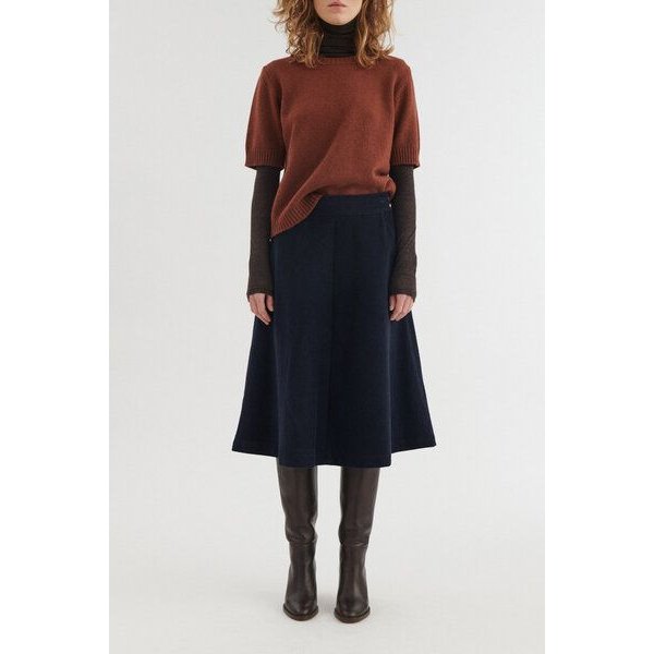 Basic Apparel Midi-Cord-Rock MILLU in A-Linie aus Bio-Baumwolle