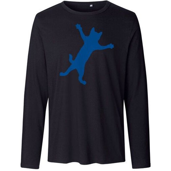 HANDGEDRUCKT "Klammerkatze" Männer Longsleeve Neutral