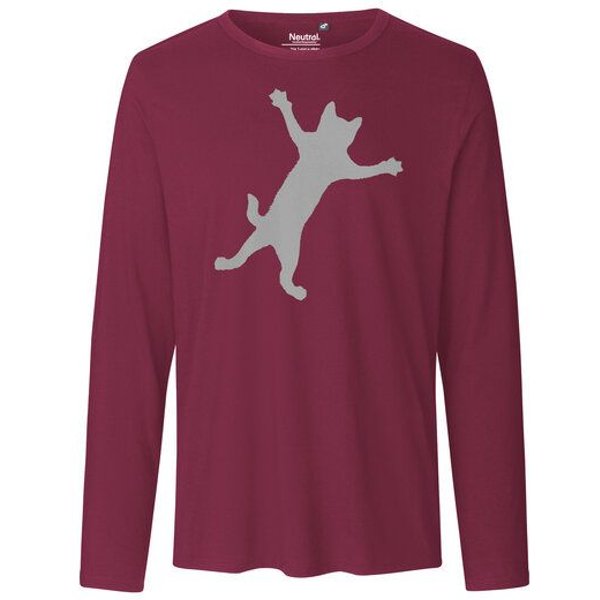 HANDGEDRUCKT "Klammerkatze" Männer Longsleeve Neutral